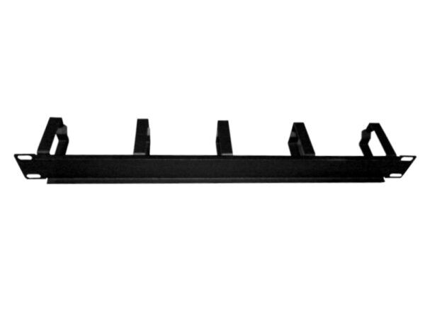 Кабельный органайзер 19", 1U, металлический, 5 металл. колец, черный "М"