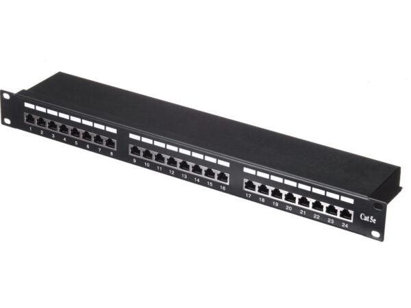 Патч-панель FTP, 19", 24 порта RJ45, cat.5е, 1U, Krone Type