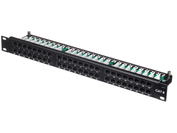 Патч-панель UTP, 19", 48 портов RJ45, cat.6, 1U, Krone Type, "L"