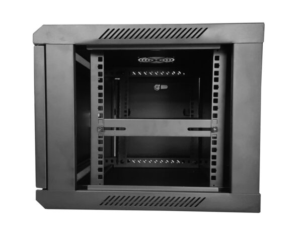Шкаф настенный 6U серия WMA (Wall Maestro) (600х600х370), разборный, передняя стеклянная дверь, черный Netko "А"