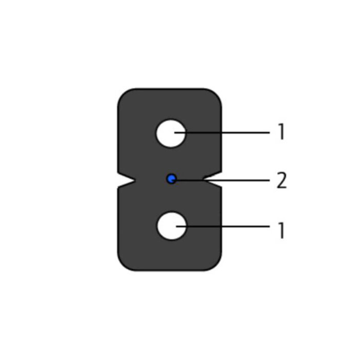 Оптический абонентский кабель FTTH-1-G.657.A1-FRP-0,08kN черный
