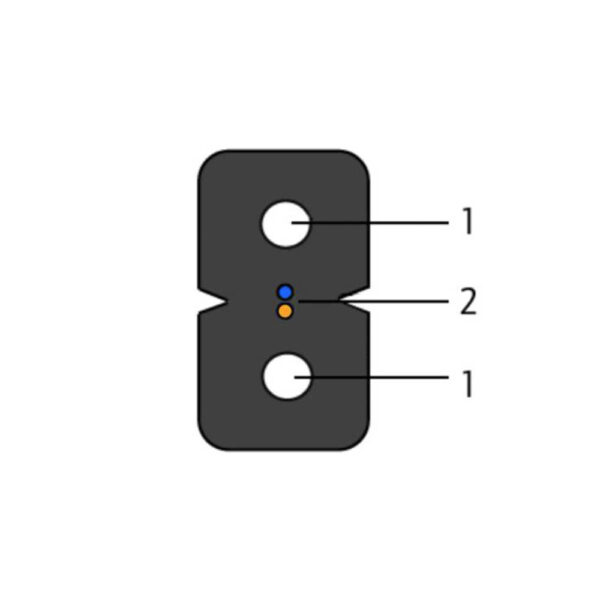 Оптический абонентский кабель FTTH-2-G.657.A1-FRP-0,08kN черный