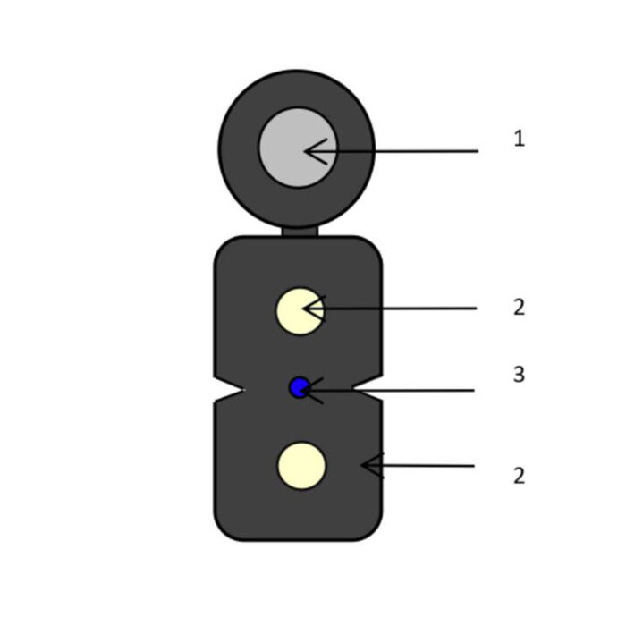 Оптический абонентский кабель FTTH-SC-1-G.657.A1-FRP-0,9kN черный