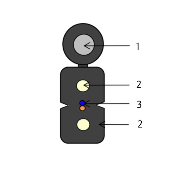 Оптический абонентский кабель FTTH-SC-2-G.657.A1-FRP-0,9kN черный