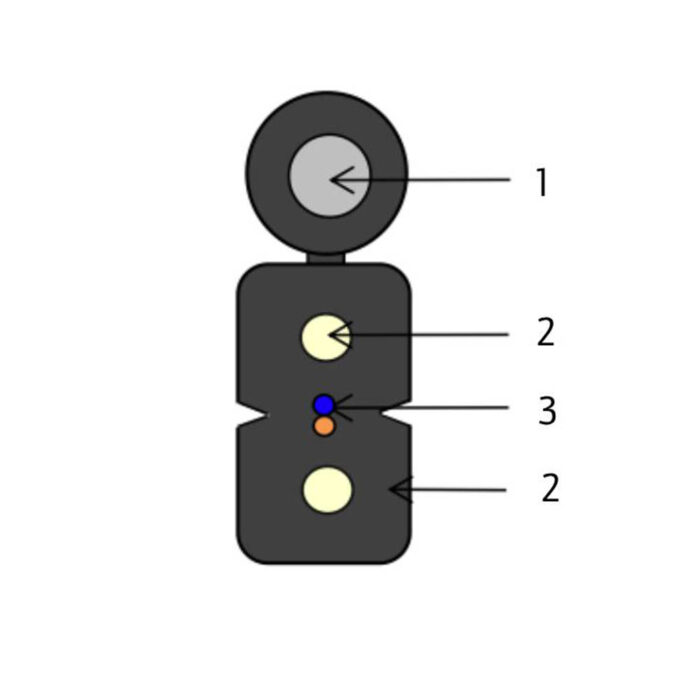 Оптический абонентский кабель FTTH-SC-2-G.657.A1-FRP-0,9kN черный