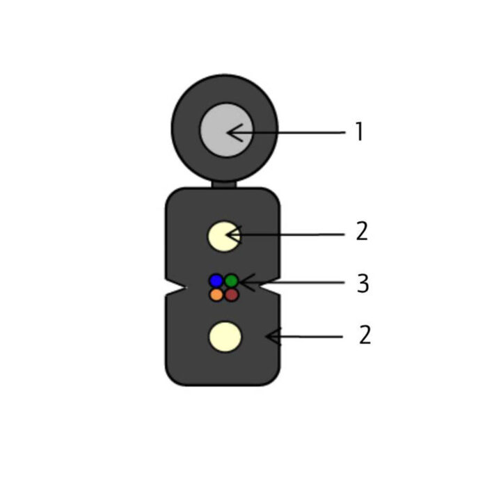 Оптический абонентский кабель FTTH-SC-4-G.657.A1-FRP-0,9kN черный