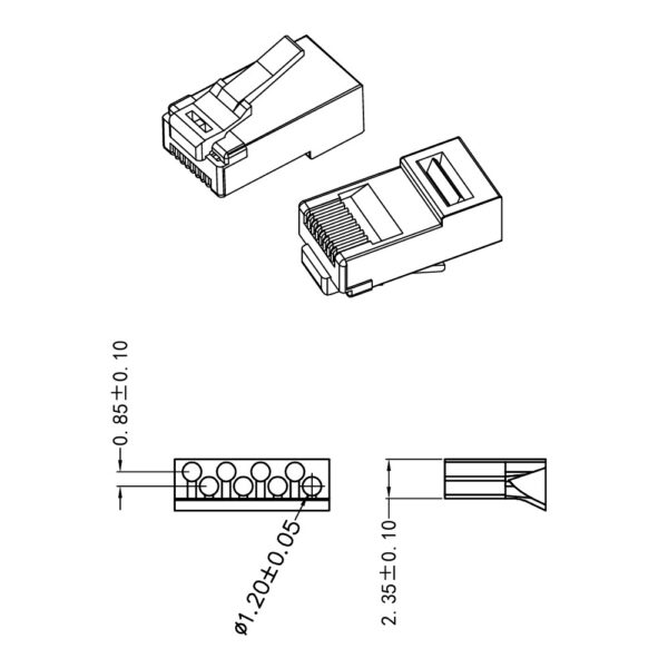 Коннектор Neolan UTP RJ-45 Cat 6a