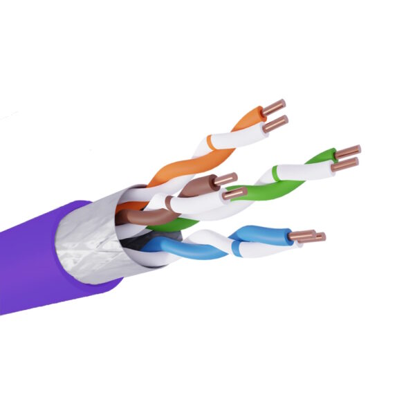 Кабель витая пара NEOLAN F/UTP indoor LSZH 4x2x23AWG cat 6a CU (0,57) violet