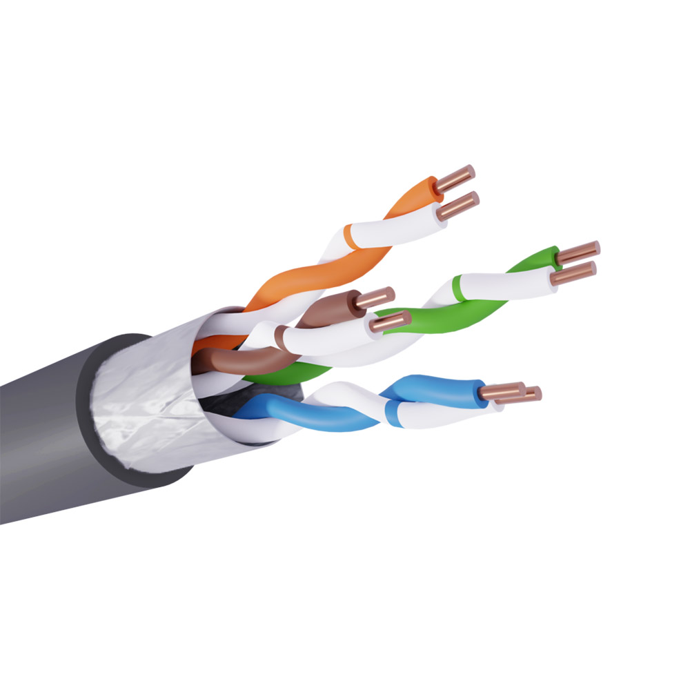 Кабель NEOLAN F/UTP outdoor PE 4x2x23AWG cat 6 CU (0,57) black