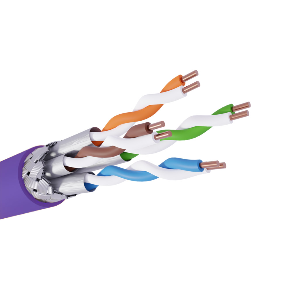 Кабель NEOLAN S/FTP indoor LSZH 4x2x23AWG cat 6a CU (0,57) violet