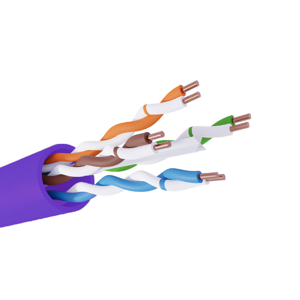 Кабель NEOLAN U/UTP indoor LSZH 4x2x23AWG cat 6a CU (0,57) violet