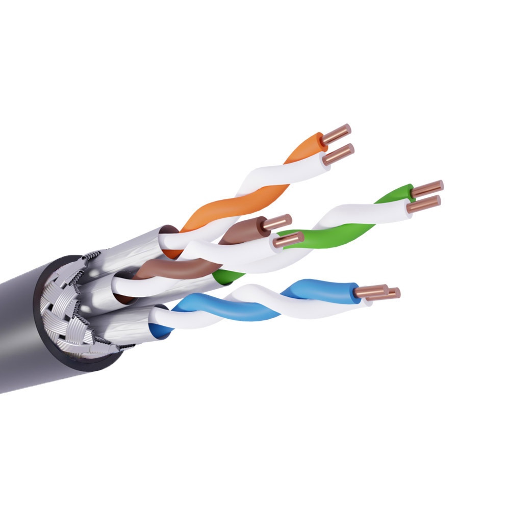 Кабель NEOLAN S/FTP outdoor PE 4x2x23AWG cat 6a CU (0,57)